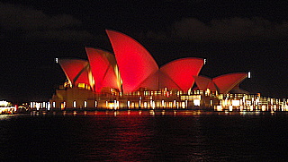 The Sydney Opera House at night